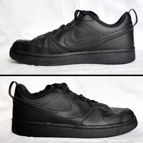 Like New NIKE Black Leather Lace-up Sneakers Tennis Shoes 38 7 - Picture 6 of 7